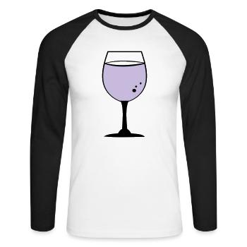 Rose wine - Unisex Long Sleeve Baseball T-Shirt - white/black - Front - Nik (191cm)