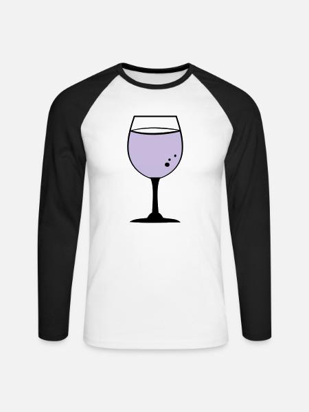 Rose wine - Unisex Long Sleeve Baseball T-Shirt - white/black