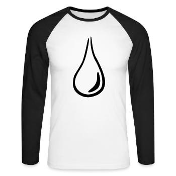 larme - T-shirt baseball manches longues Homme - blanc/noir - Devant - Nik (191cm)