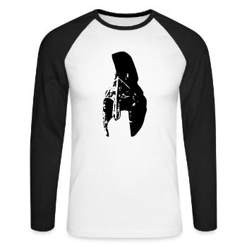 rome romains Gladiator barre - T-shirt baseball manches longues Homme - blanc/noir - Devant - Nik (191cm)