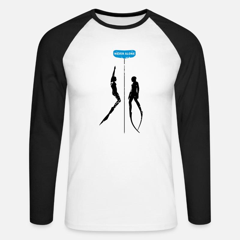 Never Alone II - Unisex Baseballshirt langarm - Weiß/Schwarz