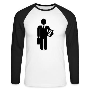 Anwalt - Unisex Baseballshirt langarm - Weiß/Schwarz - Vorne - Nik (191cm)