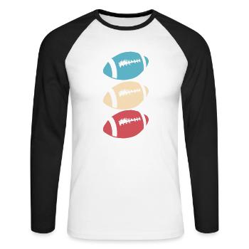 American Football American Vector Pride - Unisex Long Sleeve Baseball T-Shirt - white/black - Front - Nik (191cm)