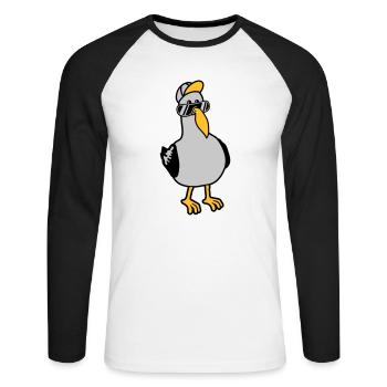 Cool Seagull Lunettes de soleil Bonnet - T-shirt baseball manches longues Homme - blanc/noir - Devant - Nik (191cm)