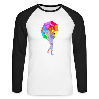 Lgbtq Women Flag LGBTQ - Unisex Long Sleeve Baseball T-Shirt - white/black - Front - Nik (191cm)