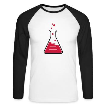 profession chimique_2_g1p - T-shirt baseball manches longues Homme - blanc/noir - Devant - Nik (191cm)