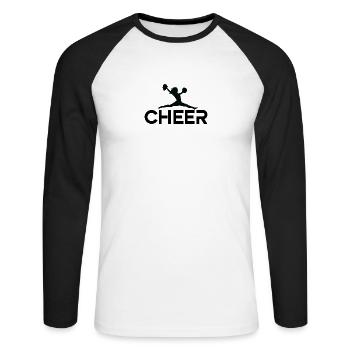 cheerleading Design 3 01 - Unisex Baseballshirt langarm - Weiß/Schwarz - Vorne - Nik (191cm)