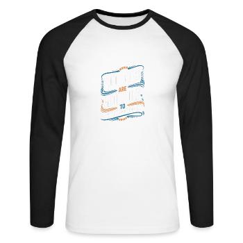 Good Books Are Good Luck to Entrepreneurs Hustling - Unisex Long Sleeve Baseball T-Shirt - white/black - Front - Nik (191cm)