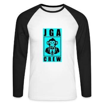 JGA Crew Junggesellenabschied Affe - Unisex Baseballshirt langarm - Weiß/Schwarz - Vorne - Nik (191cm)