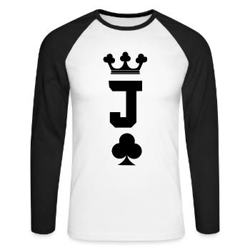 Partner Look Couple Partner Couple Couple Family - Unisex Long Sleeve Baseball T-Shirt - white/black - Front - Nik (191cm)