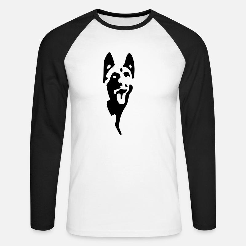 Malinois Protokoll - Unisex Baseballshirt langarm - Weiß/Schwarz