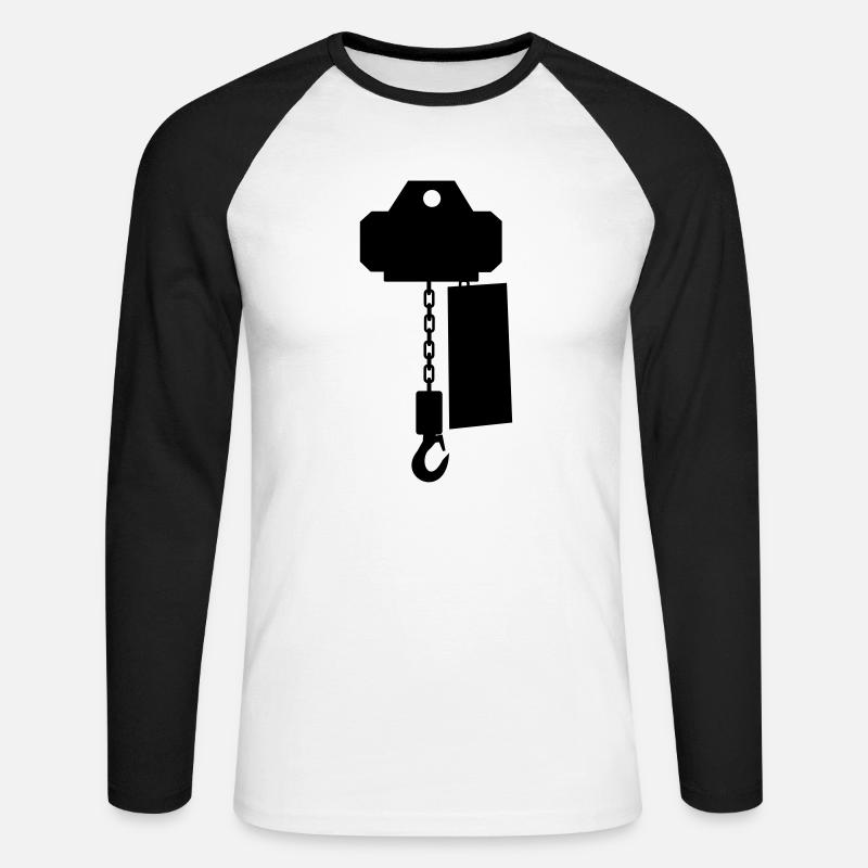 motor_upside_down - Unisex Baseballshirt langarm - Weiß/Schwarz