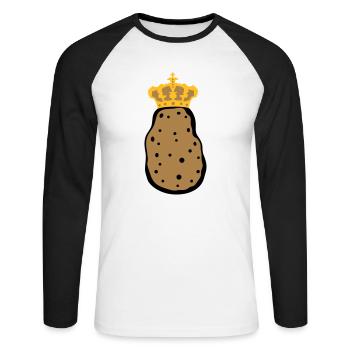 roi de la couronne koenigin princesse prince souverain k - T-shirt baseball manches longues Homme - blanc/noir - Devant - Nik (191cm)
