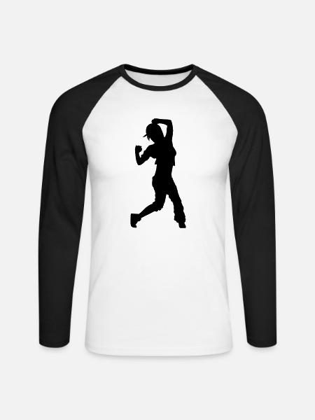 hip hop dancer - Unisex Baseballshirt langarm - Weiß/Schwarz