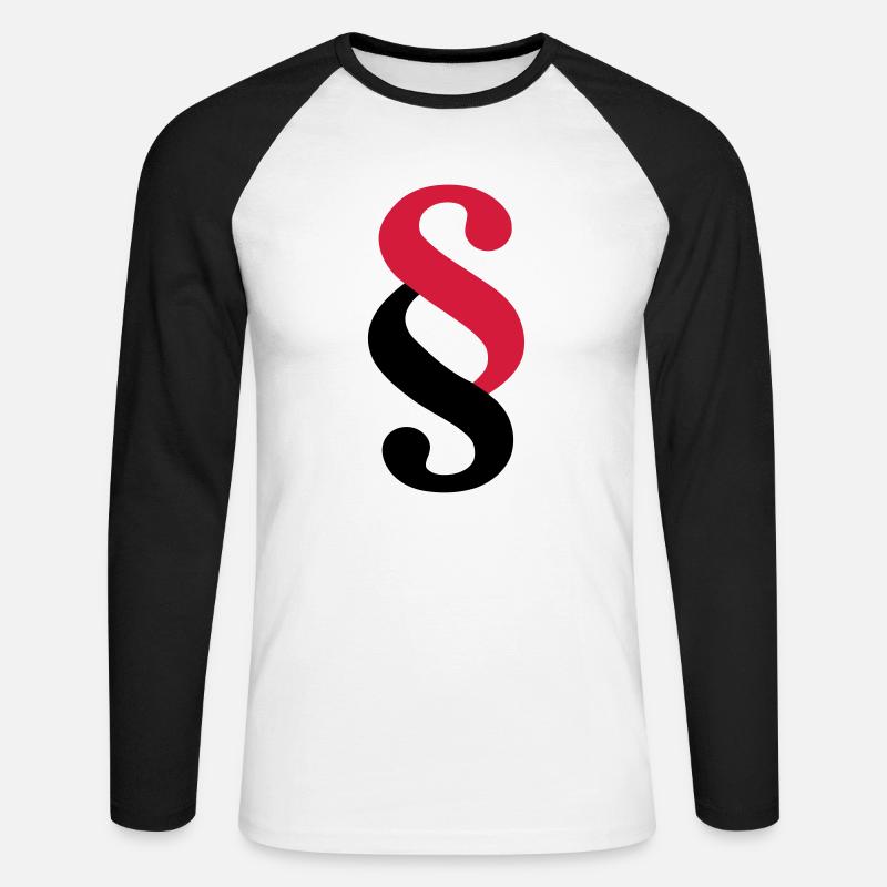 Paragraph - Unisex Baseballshirt langarm - Weiß/Schwarz