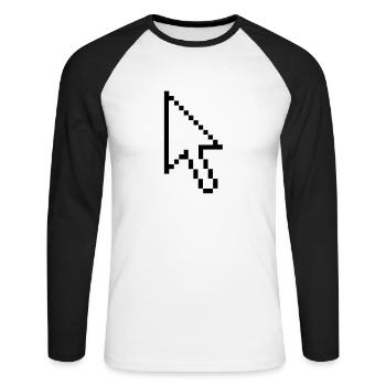 Souris - T-shirt baseball manches longues Homme - blanc/noir - Devant - Nik (191cm)
