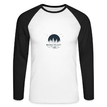 Adventure Hiking Camping Gift Idea Adventure - Unisex Long Sleeve Baseball T-Shirt - white/black - Front - Nik (191cm)