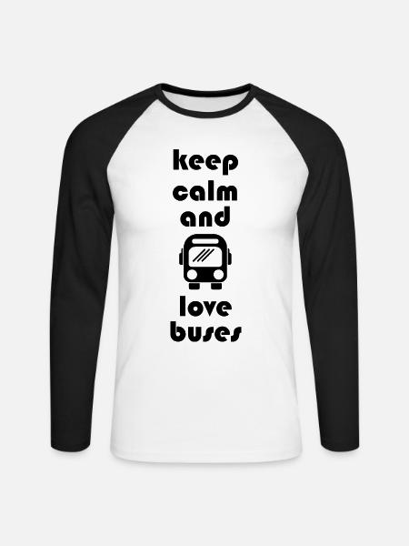 Bus Busfahrer Schulbus Autobus - Unisex Baseballshirt langarm - Weiß/Schwarz