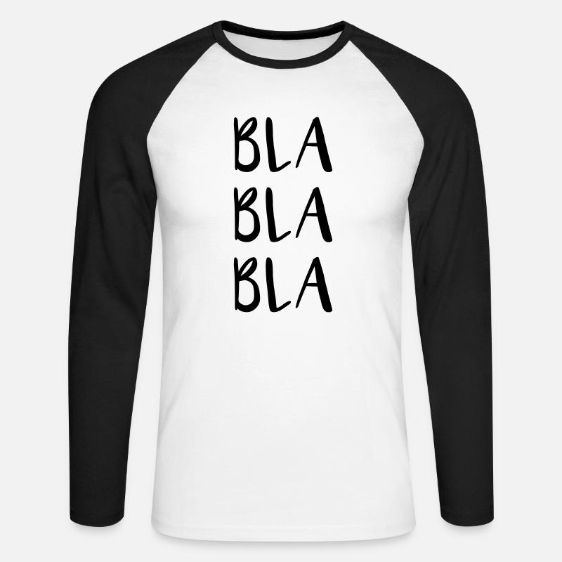 Blablabla - Unisex Baseballshirt langarm - Weiß/Schwarz