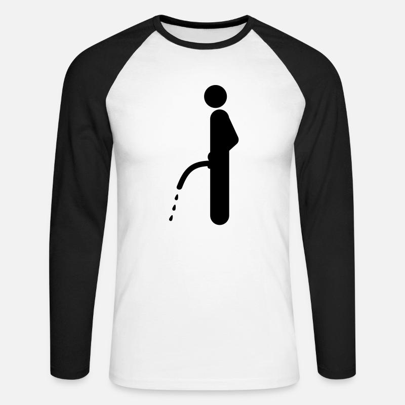wc pimmel pisser - Unisex Baseballshirt langarm - Weiß/Schwarz