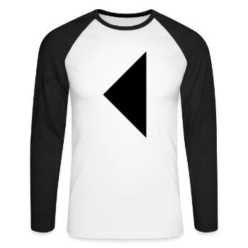 Dreieck - Unisex Baseballshirt langarm - Weiß/Schwarz - Vorne - Nik (191cm)