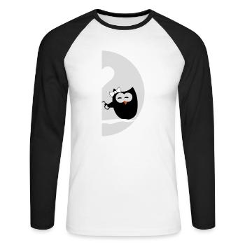 Owls left - Valentine's Day - Unisex Long Sleeve Baseball T-Shirt - white/black - Front - Nik (191cm)