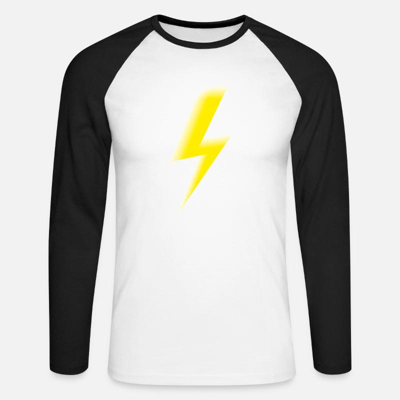Smiley Flash - Maglia da baseball a manica lunga da uomo - bianco/nero