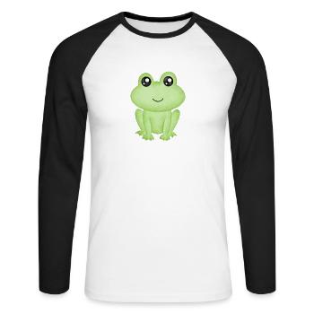 Frog - Unisex Long Sleeve Baseball T-Shirt - white/black - Front - Nik (191cm)
