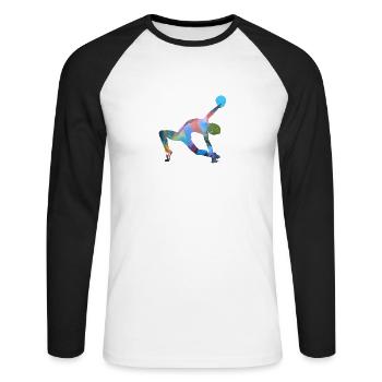 Gymnast, yoga, sports, exercises, dancing, gymnastics - Unisex Long Sleeve Baseball T-Shirt - white/black - Front - Nik (191cm)