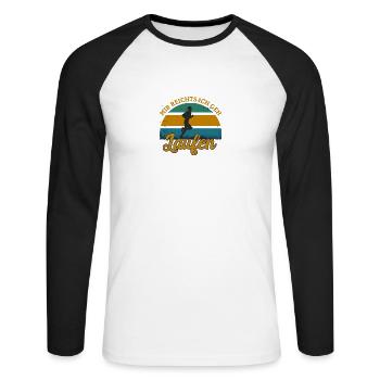 Mir Reichts ich geh Laufen - Unisex Baseballshirt langarm - Weiß/Schwarz - Vorne - Nik (191cm)