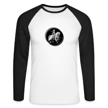 Knight - Unisex Long Sleeve Baseball T-Shirt - white/black - Front - Nik (191cm)