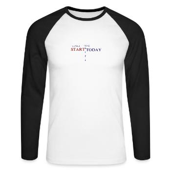 God change your Life - T-shirt baseball manches longues Homme - blanc/noir - Devant - Nik (191cm)