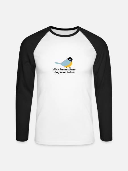 kleine Meise - Unisex Baseballshirt langarm - Weiß/Schwarz