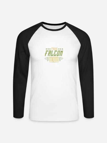 Falconry Mom - Unisex Long Sleeve Baseball T-Shirt - white/black