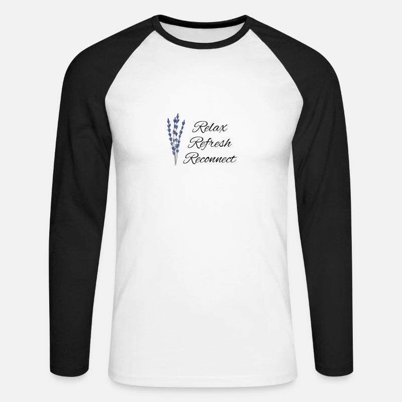 Relax Refresh Reconnect - Unisex Baseballshirt langarm - Weiß/Schwarz