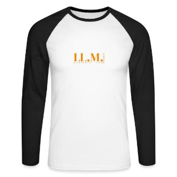 LL.M. - MAÎTRISE EN DROIT 2022 - T-shirt baseball manches longues Homme - blanc/noir - Devant - Nik (191cm)