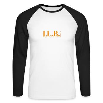 LL.B. - BACCALAURÉAT EN DROIT 2022 - T-shirt baseball manches longues Homme - blanc/noir - Devant - Nik (191cm)