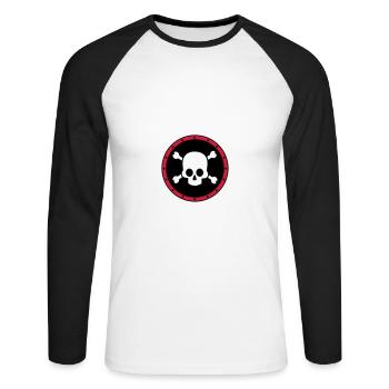 *** Pirate *** - T-shirt baseball manches longues Homme - blanc/noir - Devant - Nik (191cm)