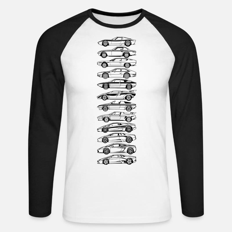 Evolution Schwarzer Lambo - Unisex Baseballshirt langarm - Weiß/Schwarz