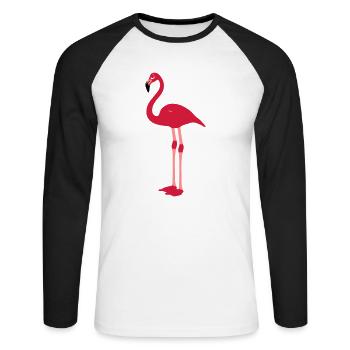 flamingo - Unisex Long Sleeve Baseball T-Shirt - white/black - Front - Nik (191cm)