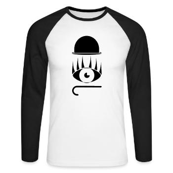Eye Hat Stick Abstract Gift Idea Graphics - Unisex Long Sleeve Baseball T-Shirt - white/black - Front - Nik (191cm)
