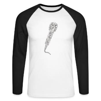Poetry Slam Mic - Unisex Baseballshirt langarm - Weiß/Schwarz - Vorne - Nik (191cm)