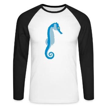 seepferdchen_082012_a_3c - T-shirt baseball manches longues Homme - blanc/noir - Devant - Nik (191cm)