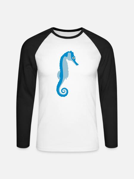 seepferdchen_082012_a_3c - Unisex Long Sleeve Baseball T-Shirt - white/black