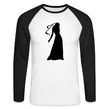 braut silhouette - Unisex Baseballshirt langarm - Weiß/Schwarz - Vorne - Nik (191cm)