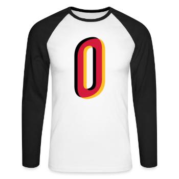 0 Number Germany Jersey Number black red gold - Unisex Long Sleeve Baseball T-Shirt - white/black - Front - Nik (191cm)