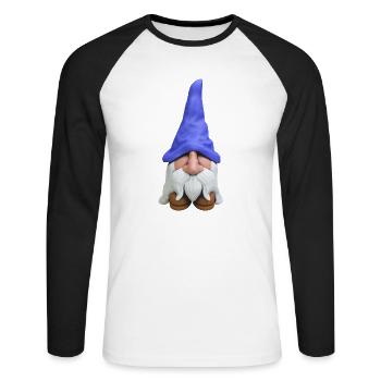 Gnomes drôles de Noël - T-shirt baseball manches longues Homme - blanc/noir - Devant - Nik (191cm)