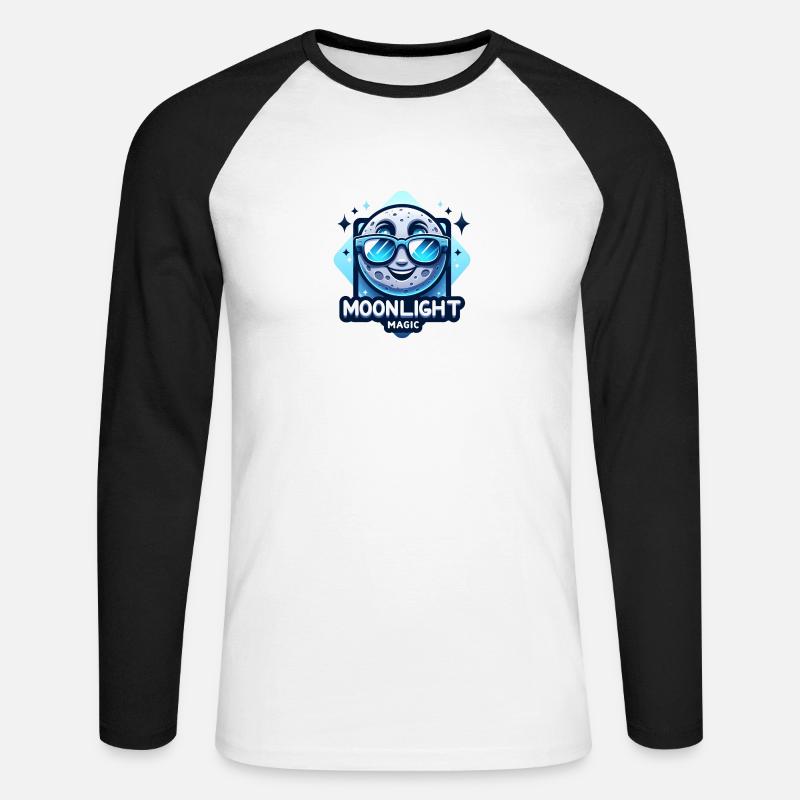 Moonlight Magic - Unisex Baseballshirt langarm - Weiß/Schwarz