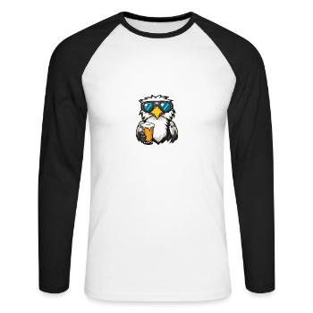 Adler Apres Ski Bier - Unisex Baseballshirt langarm - Weiß/Schwarz - Vorne - Nik (191cm)