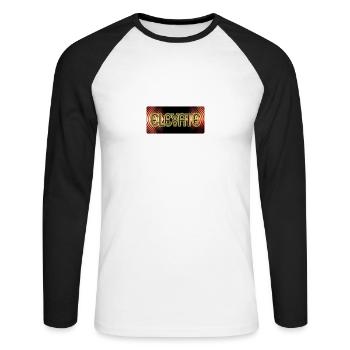 Elevate Bass Waves - Unisex Baseballshirt langarm - Weiß/Schwarz - Vorne - Nik (191cm)